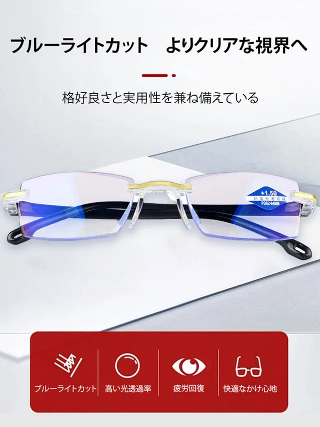 【ドイツ輸入のツァイスレンズ】1つ買うと1つ無料でプレゼント 累進多焦点遠近両用老眼鏡