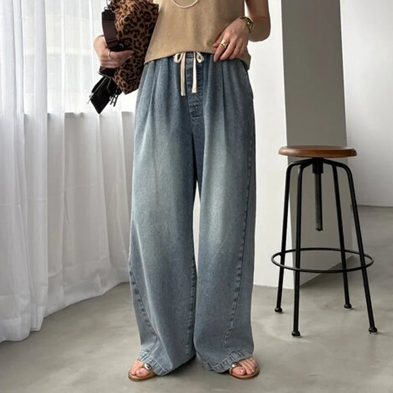 レディースデニムワイドパンツ