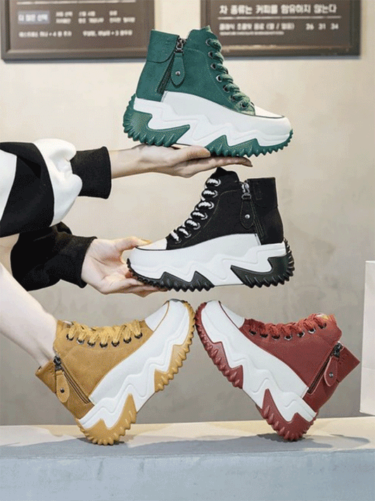 【身長7cmアップ】本革ハイカットスニーカー