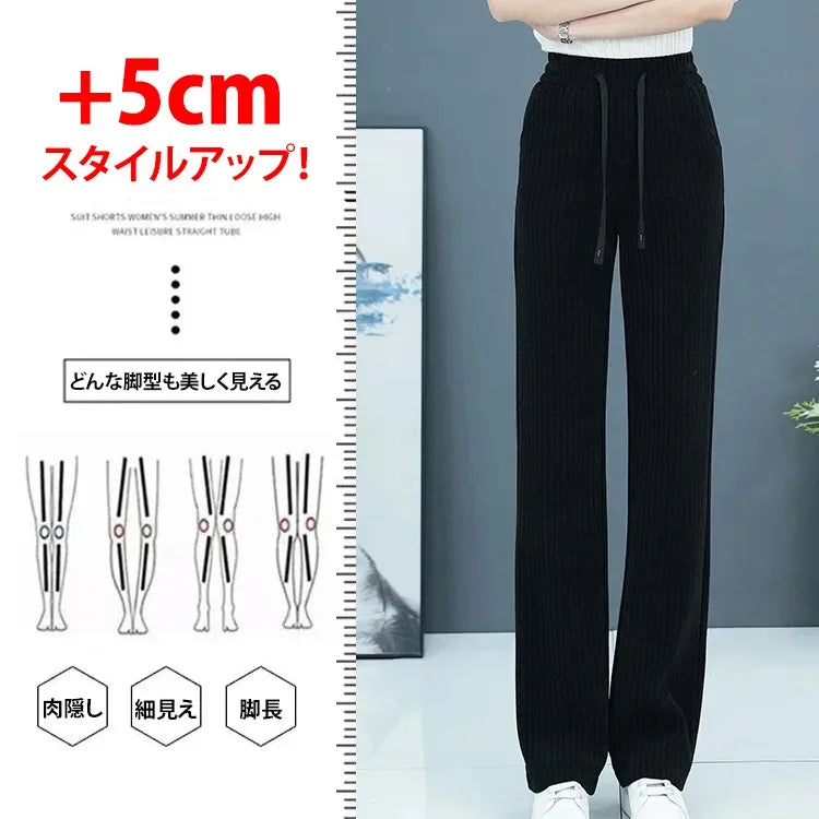 [楽天で最も人気のあるパンツ]ウエストゴム美脚ワイドパンツ