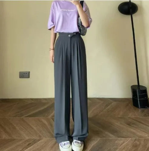 ハイウエストワイドパンツ —— 在庫一掃、人気商品、多くのお客様にご好評いただき、お客様満足度96%、まもなく売り切れる、ラスト1時間、興味のある人は是非！