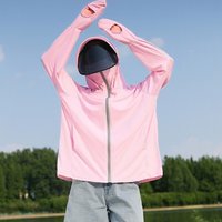 【指先までしっかり守る】ミドル丈UVカットパーカー