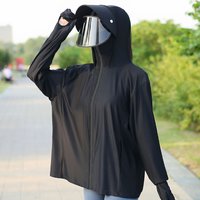 【指先までしっかり守る】ミドル丈UVカットパーカー