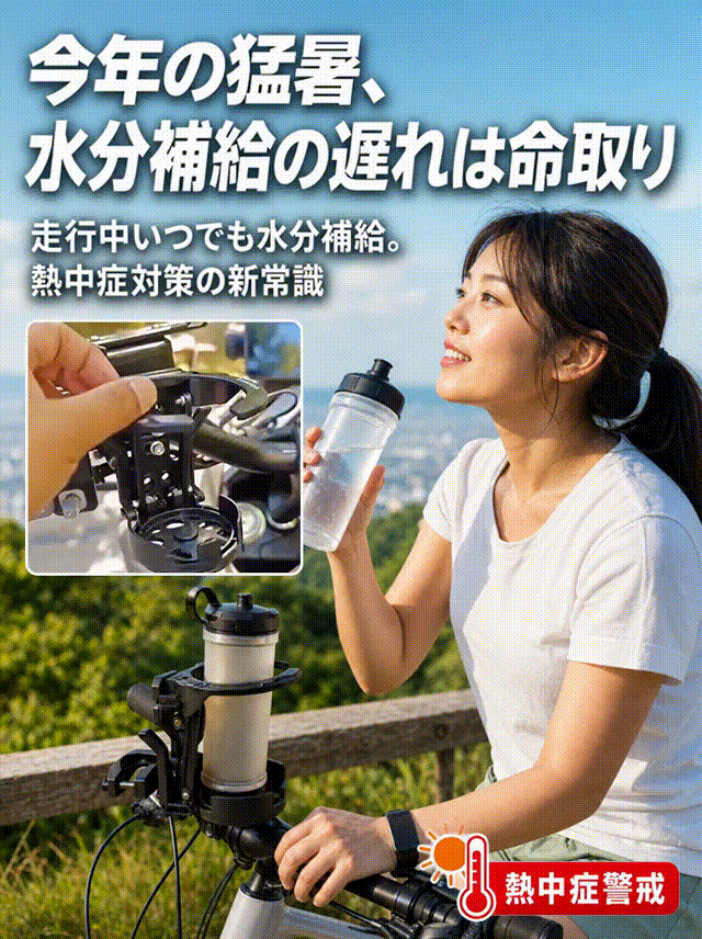 折りたたみ式自転車用ドリンクホルダー