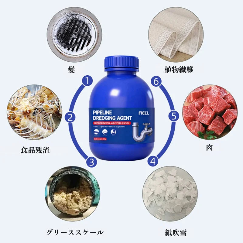 除菌消臭パイプクリーナー 配管つまり解消剤 即効性抜群 ブルーボトル仕様 時間と手間を省く