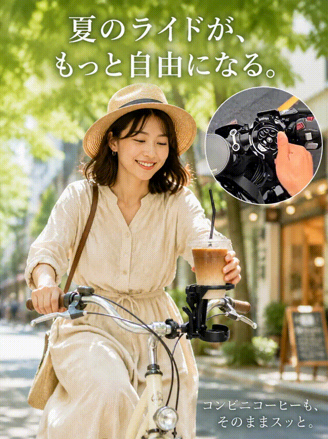 折りたたみ式自転車用ドリンクホルダー