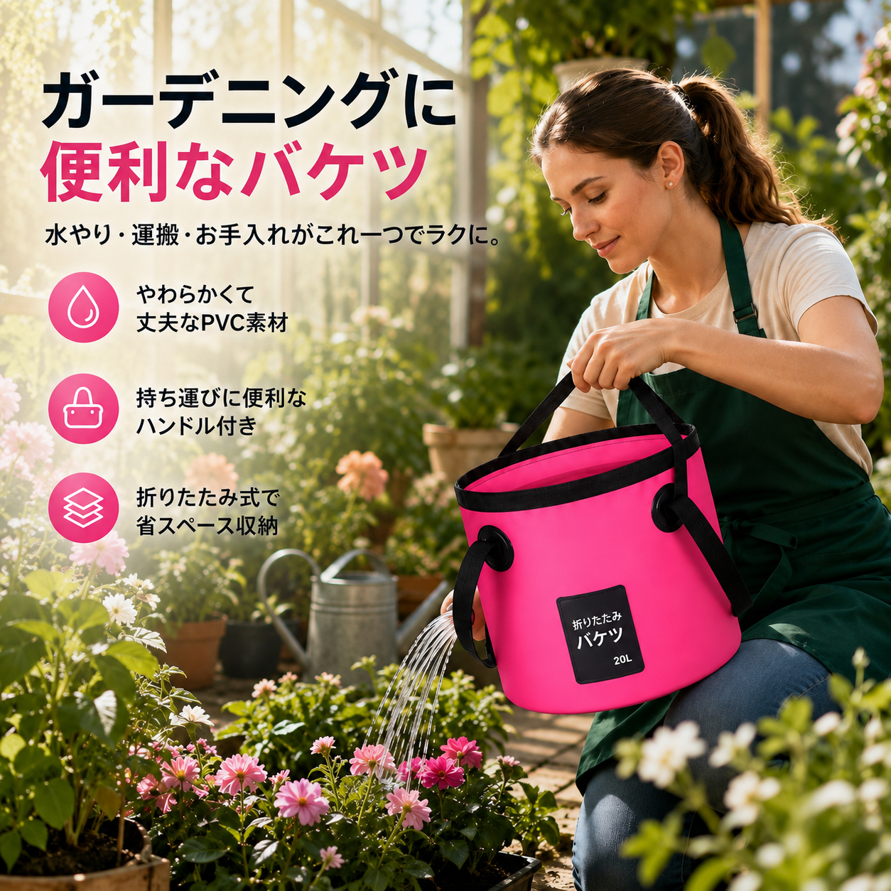 🚰 折りたたみ式・持ち運びバケツ  アウトドアやお出かけに大活躍！どこでも使える便利な水入れ