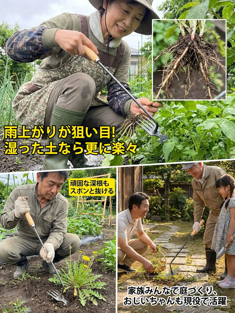 根こそぎ抜ける手動草取りツール